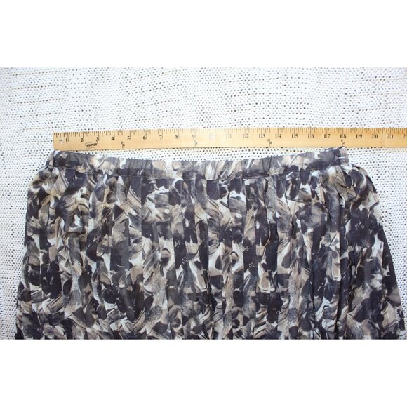 Old Navy Chiffon Pleated Midi Skirt Size XL Zip up psychedelic print Flowy Y2K - Picture 2 of 5